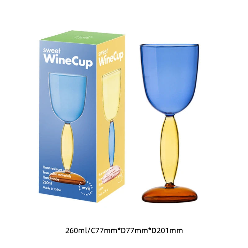 High Borosilicate Creative Multicolored Wine Goblet Glass
