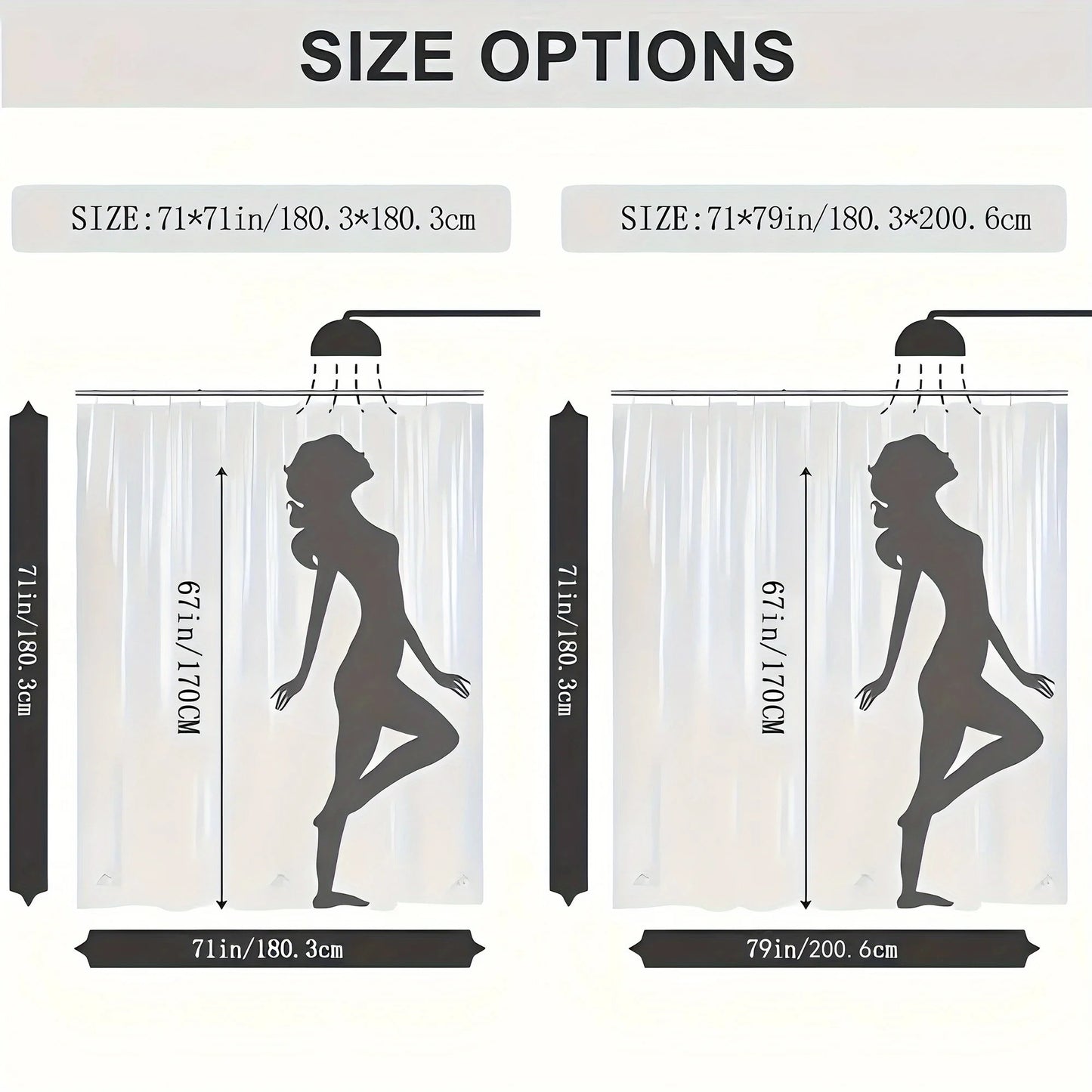 Fashionable Shower Curtain with Hooks