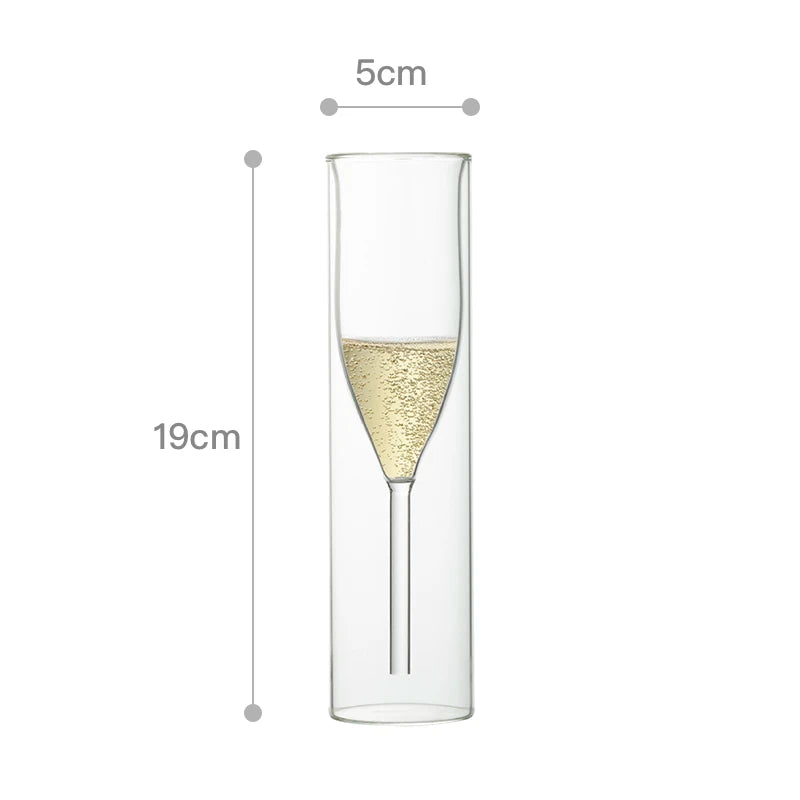 Double-Layer Borosilicate Champagne Glass