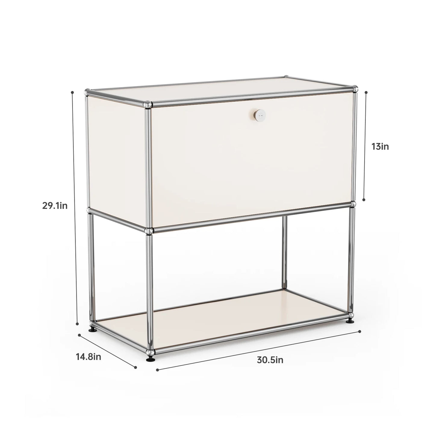 Modern Modular Nightstand with Open Storage