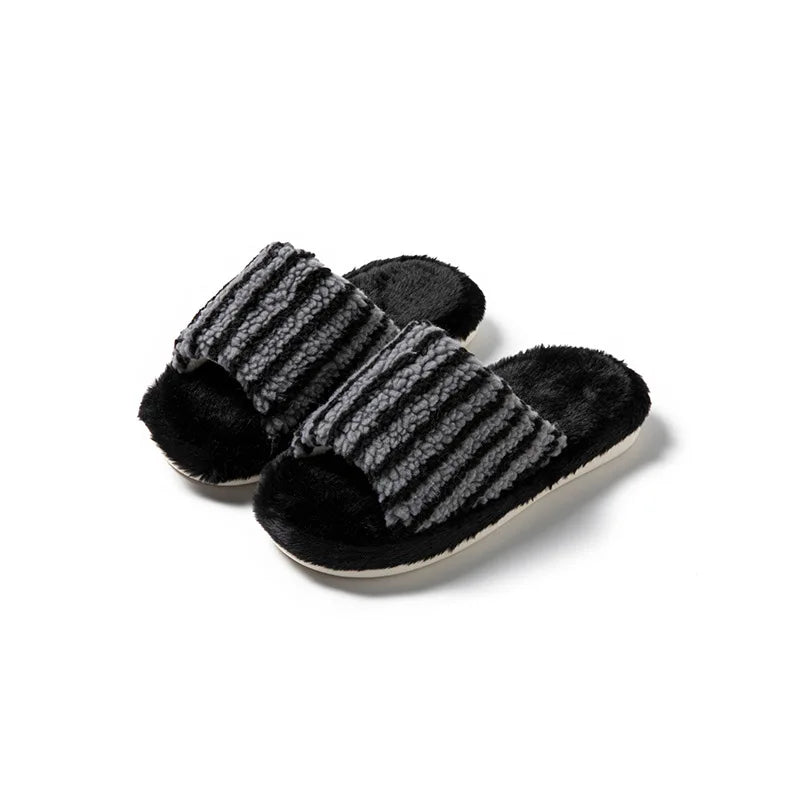 Autumn and Winter Striped Women's Slippers