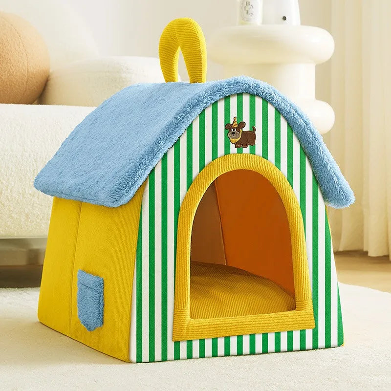 Soft Coral Fleece Pet Bed with Removable Cover