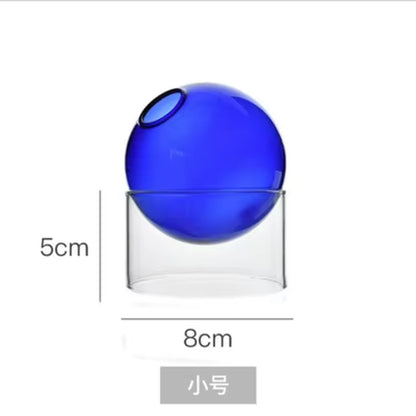 Mini round Flower Vase Hydroponic Container Micro Landscape Glass Ecological Bottle Borosilicate Glass Bottle with Home Decorate