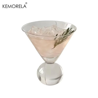 Martini Glass Cup 260ML Short Foot Beaded Cocktail Glasses Cups Thin Champagne Glass Transparent Wine Glasses Cup