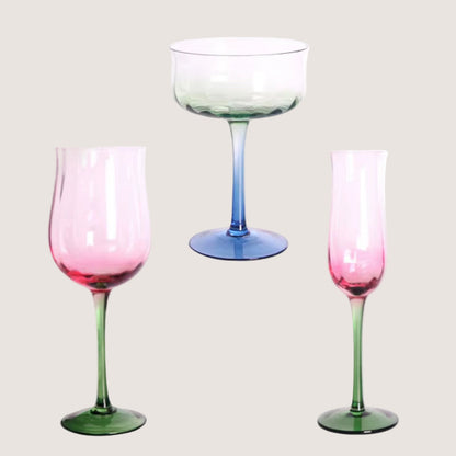 Flowers Bloom in the World 150-400Ml Goblet Artificial Blowing Red Wine Cocktail Champagne Cup Family Festival Drinkware Glass