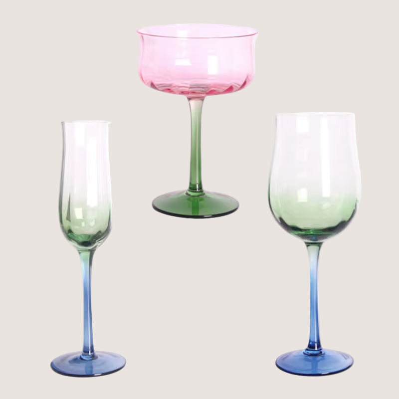 Flowers Bloom in the World 150-400Ml Goblet Artificial Blowing Red Wine Cocktail Champagne Cup Family Festival Drinkware Glass