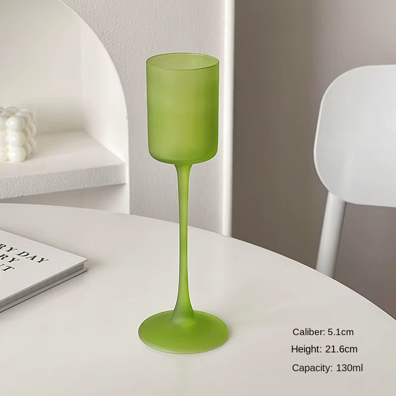 130Ml Matte Pink Goblet Home Creative Slightly Drunk Girl Cute Straight Red Wine Glass Champagne Cocktail Glass