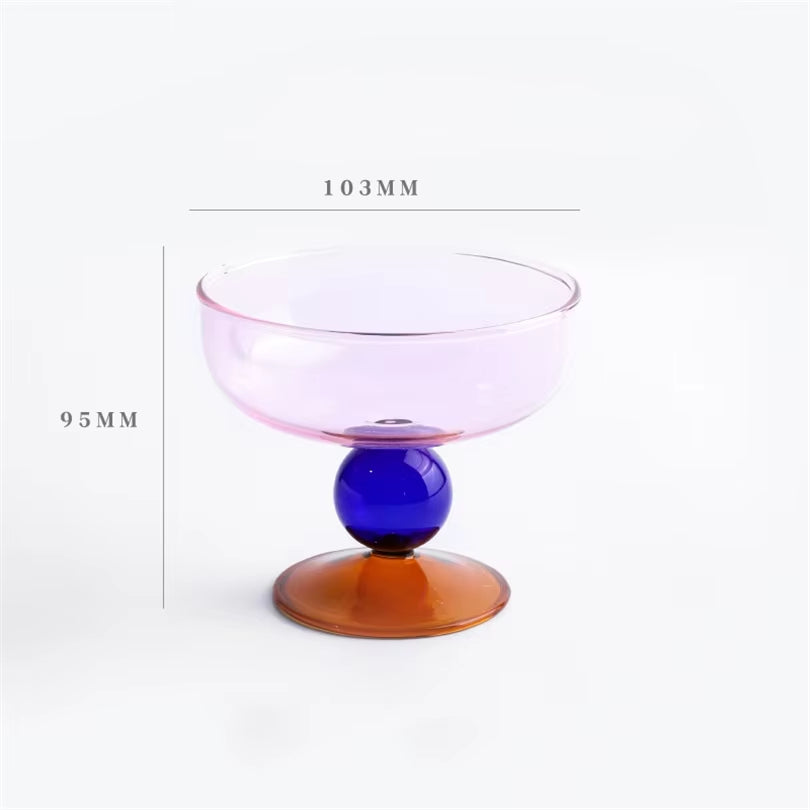 Ins Wind-Creative Multi-Color Borosilicate Glass Bowl, High Temperature Bowl, Yogurt Fruit Salad Bowl, Household Cutlery Bowls
