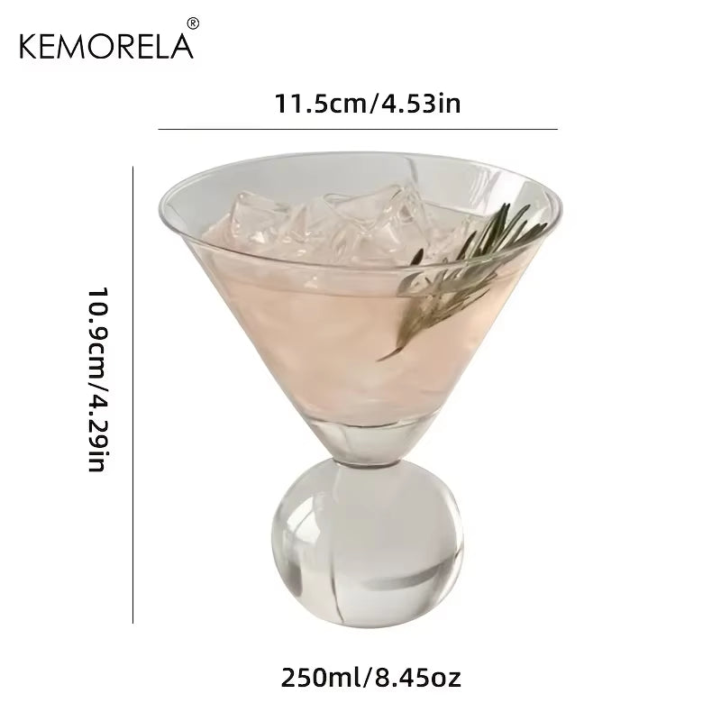 Martini Glass Cup 260ML Short Foot Beaded Cocktail Glasses Cups Thin Champagne Glass Transparent Wine Glasses Cup