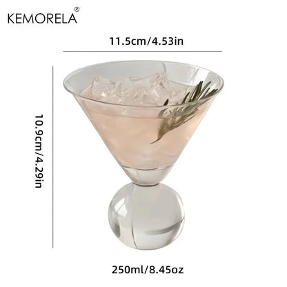 Martini Glass Cup 260ML Short Foot Beaded Cocktail Glasses Cups Thin Champagne Glass Transparent Wine Glasses Cup