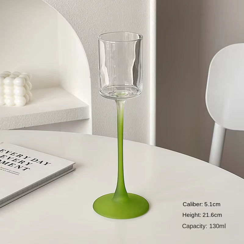 130Ml Matte Pink Goblet Home Creative Slightly Drunk Girl Cute Straight Red Wine Glass Champagne Cocktail Glass