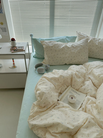 Small Flower Cotton Bed Sheet Set