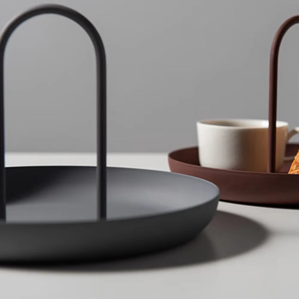 Nordic Tray round Portable Tray with Handle for Sundries and Small Objects Desktop Home Decor for Necklace Jewelry Storage