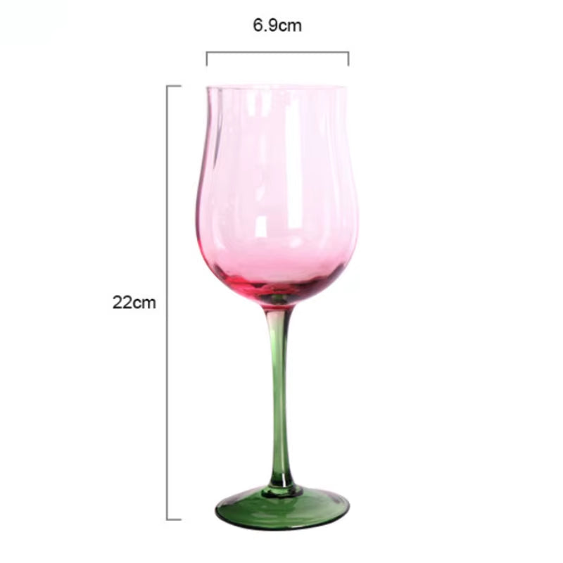 Flowers Bloom in the World 150-400Ml Goblet Artificial Blowing Red Wine Cocktail Champagne Cup Family Festival Drinkware Glass