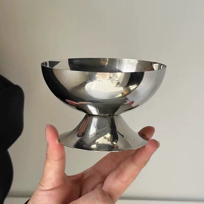 Stainless Steel Dessert Cups，Luxury Ice Cream Cup High Footed Yogurt Dessert Cup，Serving Plates，Fruit Bowl Cake Dish