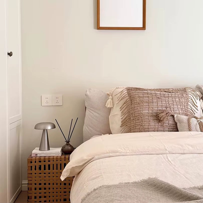 LED Table Lamp Retro Mushroom Touch Sensor Bedside Lamp Rechargeable Reading Lights for Bedroom Restaurant Bar Decor Lighting