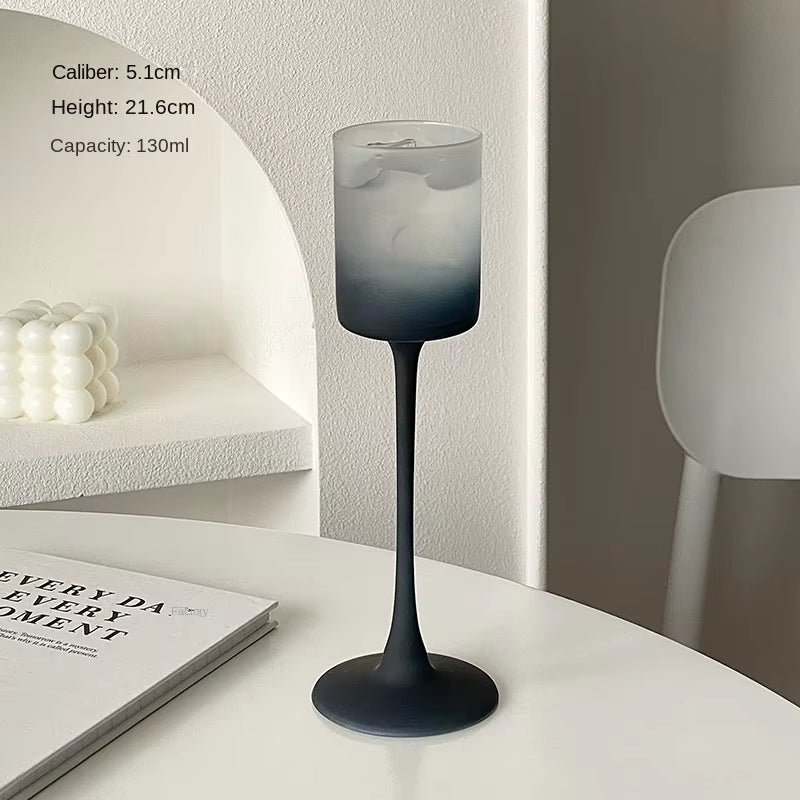 130Ml Matte Pink Goblet Home Creative Slightly Drunk Girl Cute Straight Red Wine Glass Champagne Cocktail Glass