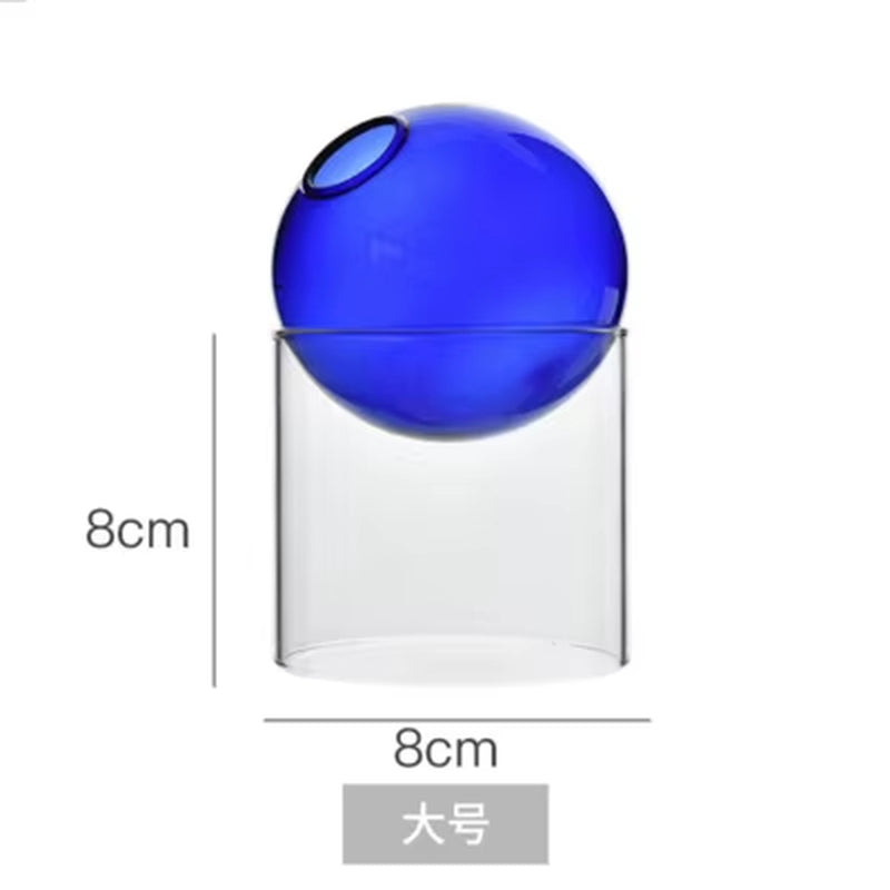 Mini round Flower Vase Hydroponic Container Micro Landscape Glass Ecological Bottle Borosilicate Glass Bottle with Home Decorate