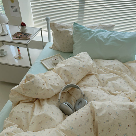 Small Flower Cotton Bed Sheet Set