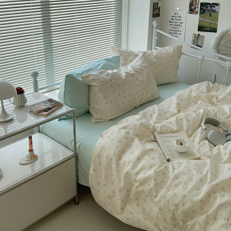 Small Flower Cotton Bed Sheet Set