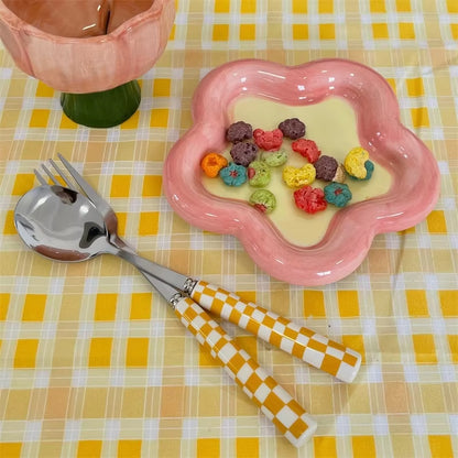 Online Celebrity Hand-Painted Dudu Plate High-Value Milk Fufu Jewelry Plate Korea Ins Wind High-Grade Tableware