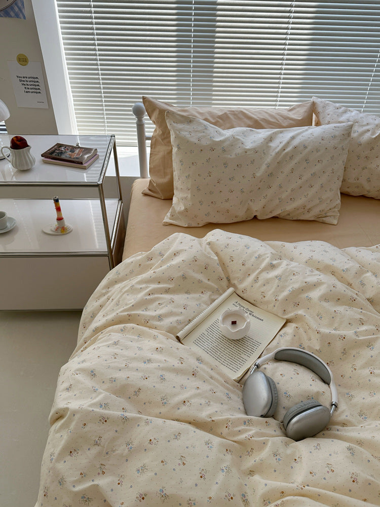 Small Flower Cotton Bed Sheet Set