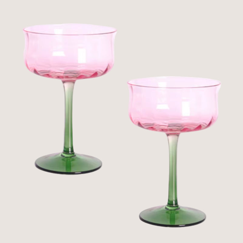 Flowers Bloom in the World 150-400Ml Goblet Artificial Blowing Red Wine Cocktail Champagne Cup Family Festival Drinkware Glass