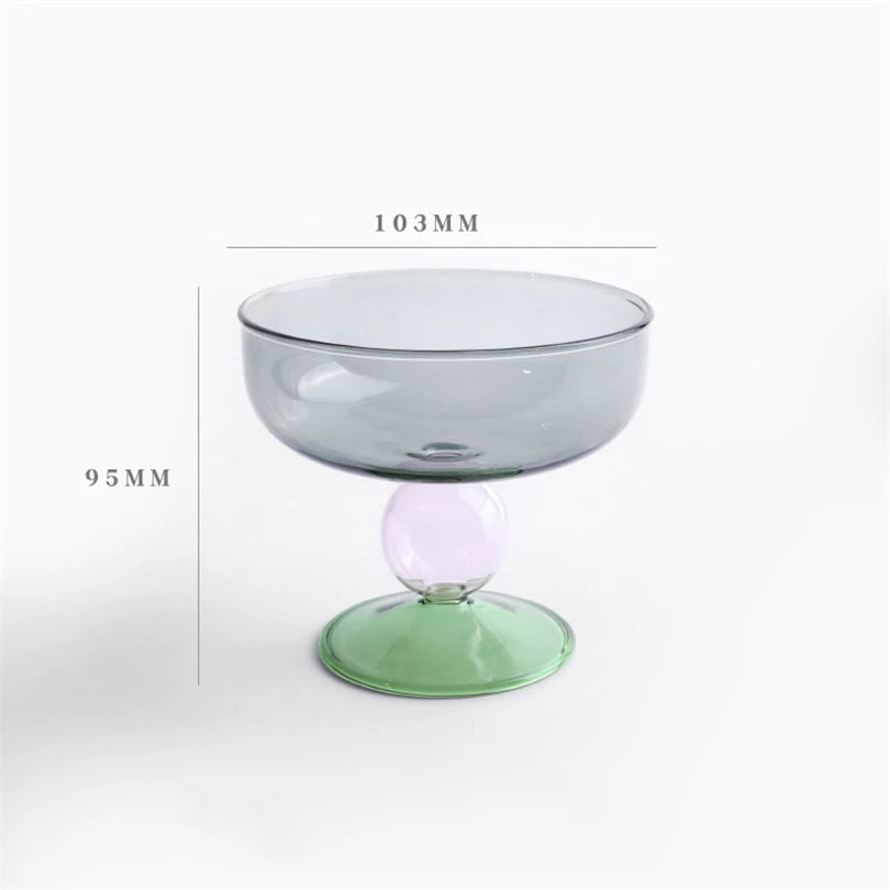 Ins Wind-Creative Multi-Color Borosilicate Glass Bowl, High Temperature Bowl, Yogurt Fruit Salad Bowl, Household Cutlery Bowls