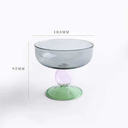 Ins Wind-Creative Multi-Color Borosilicate Glass Bowl, High Temperature Bowl, Yogurt Fruit Salad Bowl, Household Cutlery Bowls