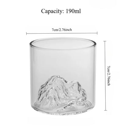 Japan 3D Mountain Whiskey Glass Glacier Old Fashioned Whisky Rock Glasses Whiskey-Glass Wooden Gift Box Vodka Cup Wine Tumbler