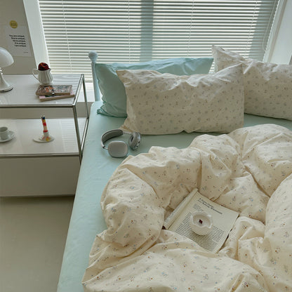 Small Flower Cotton Bed Sheet Set