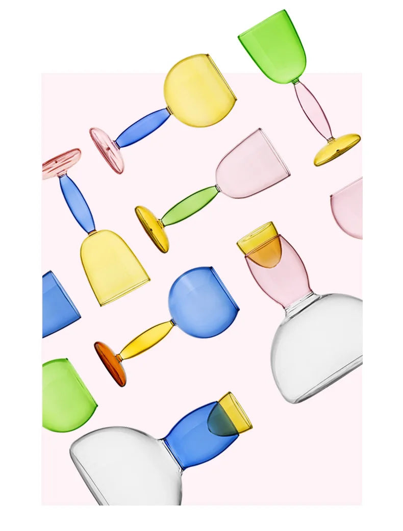 High Borosilicate Creative Multicolored Wine Goblet Glass