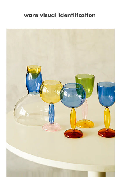 High Borosilicate Creative Multicolored Wine Goblet Glass
