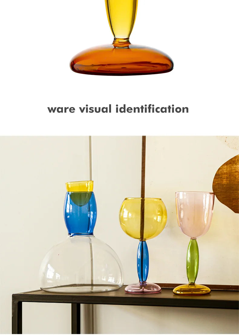 High Borosilicate Creative Multicolored Wine Goblet Glass