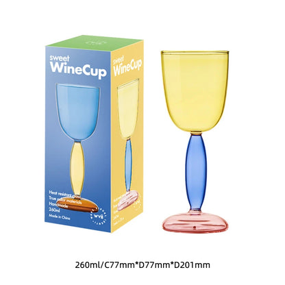 High Borosilicate Creative Multicolored Wine Goblet Glass