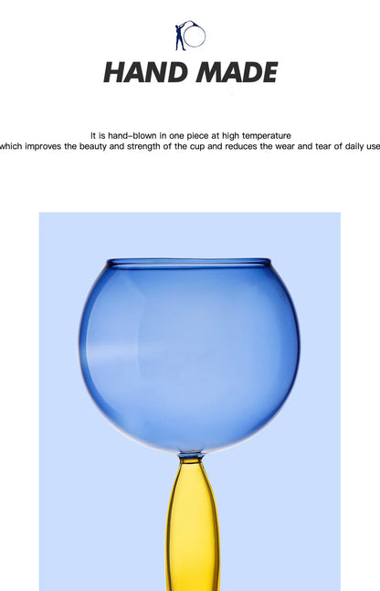 High Borosilicate Creative Multicolored Wine Goblet Glass