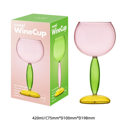 High Borosilicate Creative Multicolored Wine Goblet Glass