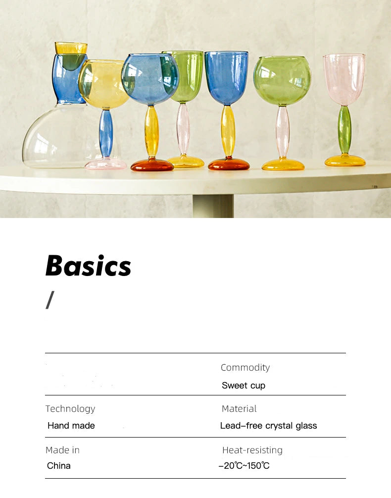 High Borosilicate Creative Multicolored Wine Goblet Glass
