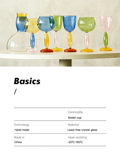 High Borosilicate Creative Multicolored Wine Goblet Glass