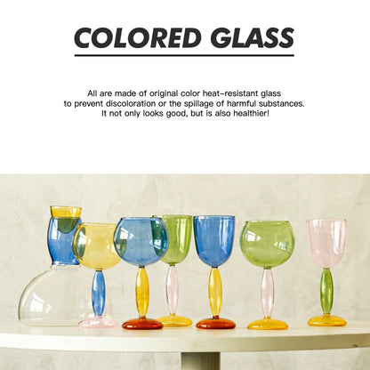 High Borosilicate Creative Multicolored Wine Goblet Glass