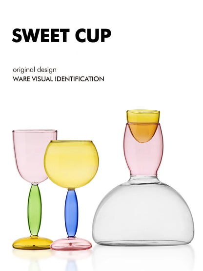High Borosilicate Creative Multicolored Wine Goblet Glass