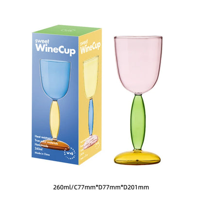 High Borosilicate Creative Multicolored Wine Goblet Glass