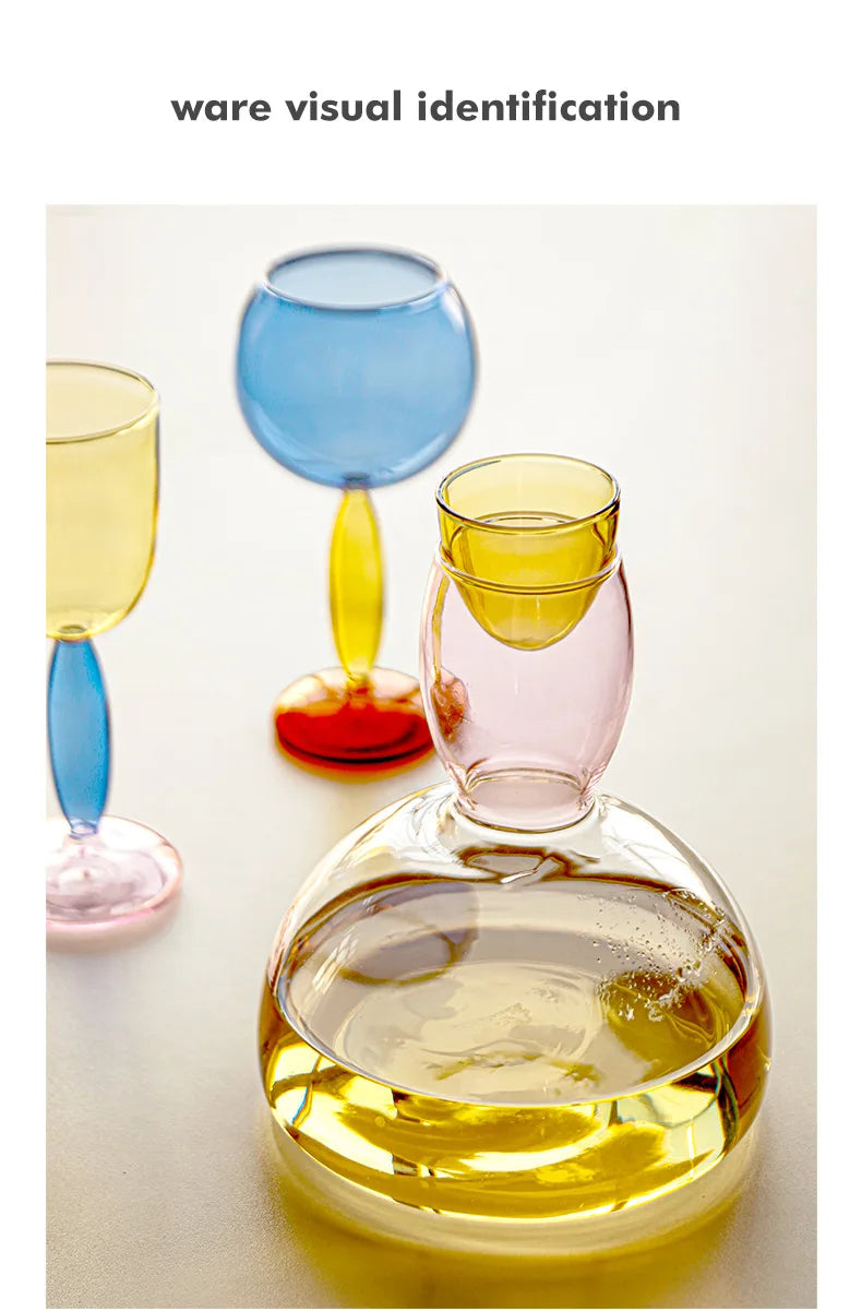 High Borosilicate Creative Multicolored Wine Goblet Glass
