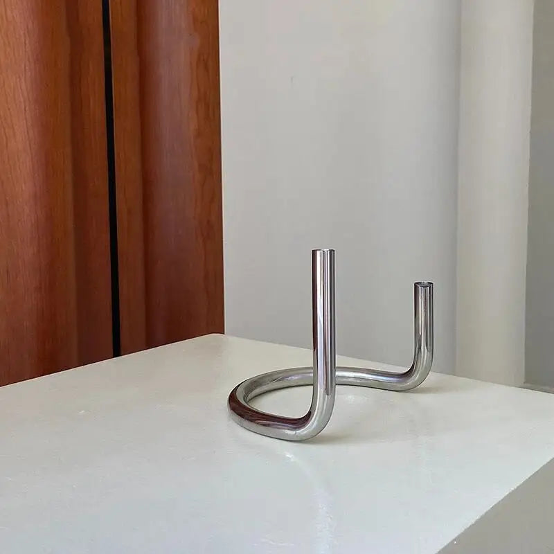 Nordic U-Shaped Twin Stainless Steel Candle Holder