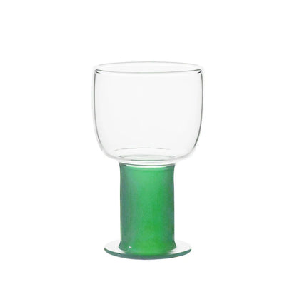 Big Capacity Cute Glass Goblet with Color Handle