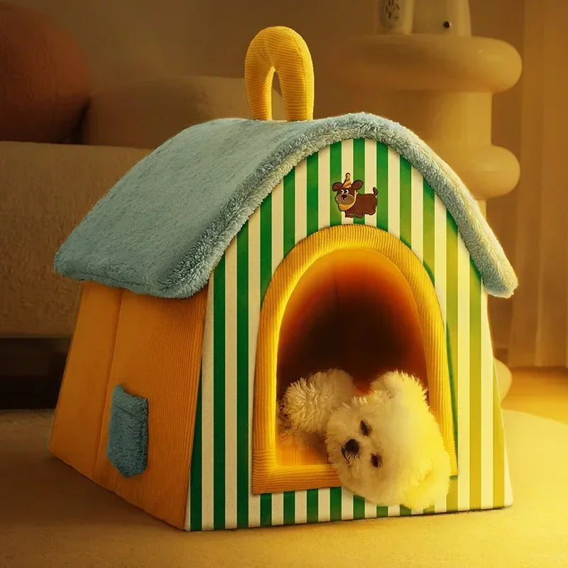 Soft Coral Fleece Pet Bed with Removable Cover