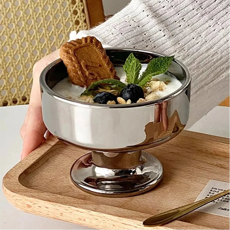 Silver Short Glass Dessert & Beverage Cup