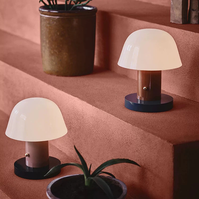 Rechargeable Mushroom LED Night Light with Touch Dimming