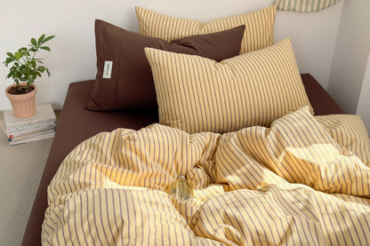 100%Cotton Striped Duvet Cover Set