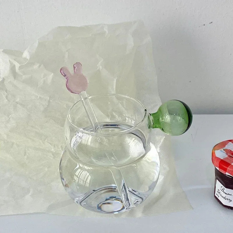 Heat Resistant Glass Mug with Spoon